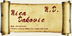 Mića Daković vizit kartica